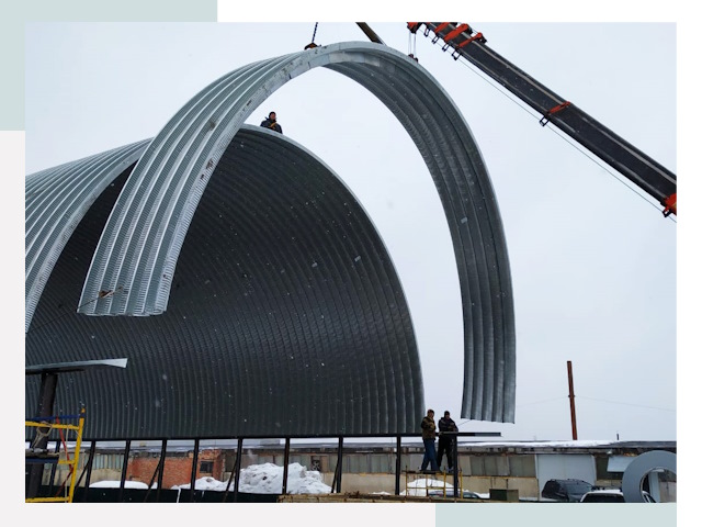 Полукруглые ангары в Горячем Ключе